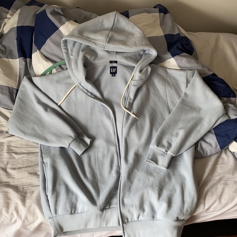 GAP Blue Vintage Soft Oversized Hoodie - Picture 5 of 7